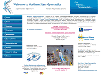 Tablet Screenshot of northernstarsgymnastics.com